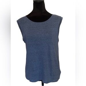 Nicole Miller Blue Linen Sleeveless Top